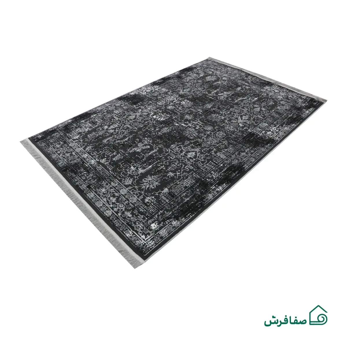 فرش مینیمال 9018 ذغالی گلکسی