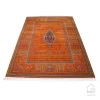 فرش ابریشم ماشینی 730901 نارنجی تمام رنگ - تصویر 10