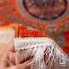 فرش ابریشم ماشینی 730901 نارنجی تمام رنگ - تصویر 3