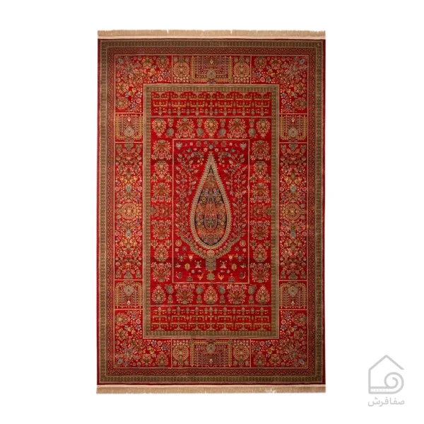 فرش ابریشم ماشینی 730902 لاکی تمام رنگ