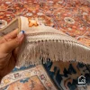 فرش ابریشم ماشینی 731102 آجری سرمه ای - تصویر 3