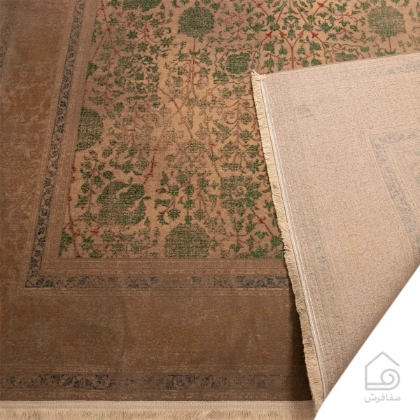 فرش وینتیج HR 161 نسکافه‌ای سبز - تصویر 5