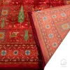 فرش ابریشم ماشینی T1050 قرمز لاکی - تصویر 9