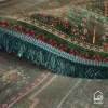 فرش ابریشم ماشینی T1062 سبز - تصویر 5