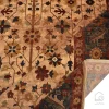 فرش ابریشم ماشینی Z1086 کرم حاشیه سرمه ای - تصویر 4
