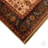 فرش ابریشم ماشینی Z1086 کرم حاشیه سرمه ای