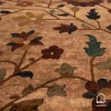 فرش ابریشم ماشینی Z1086 کرم حاشیه سرمه ای - تصویر 8